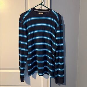 Timberland Blue and White Long Sleeve waffle tee